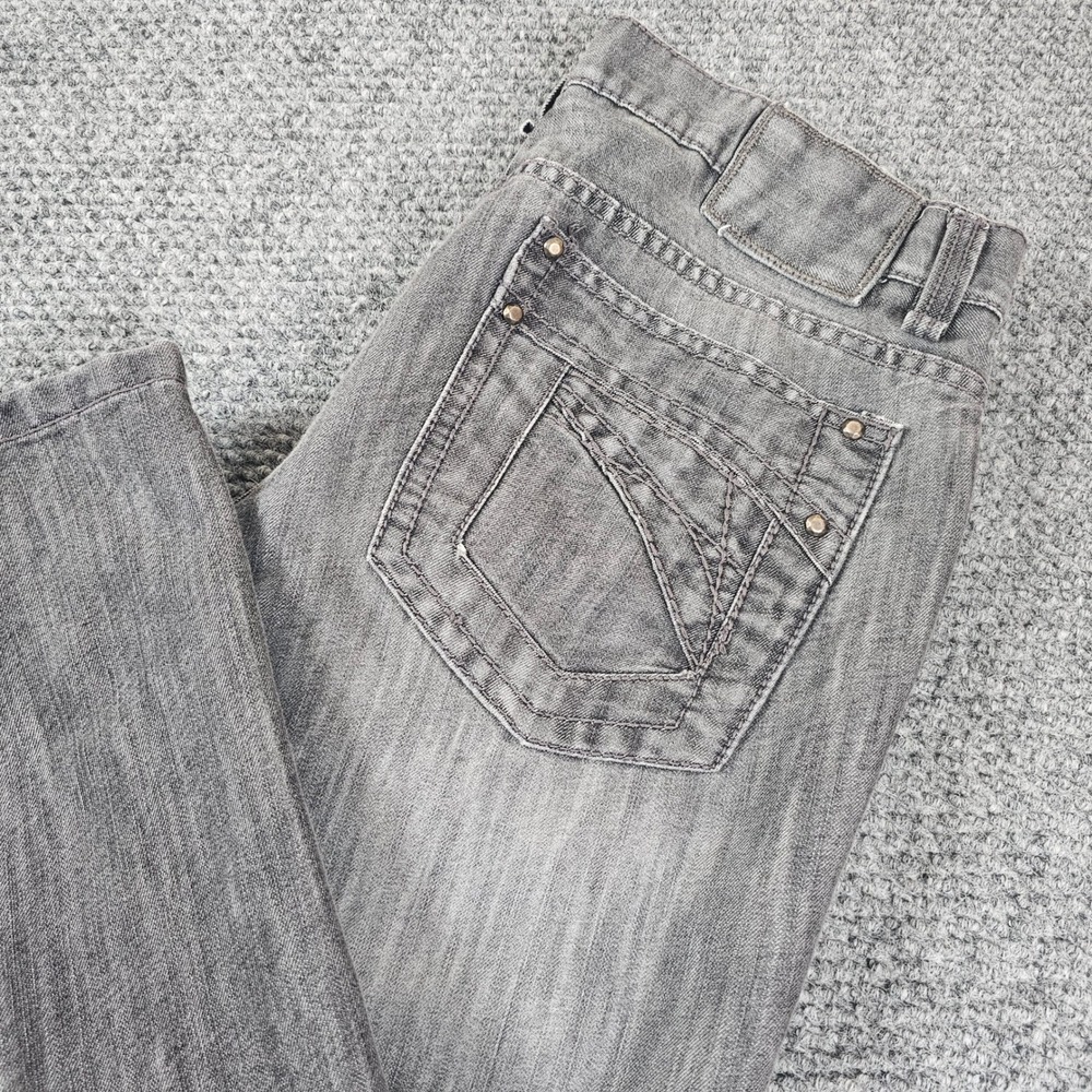 VTG Helix Mens Slim Fit Jeans Gray Faded Wash Textured Denim 32x30 Pants